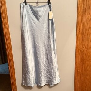 A New Day Light Blue Midi Skirt